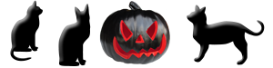 Halloween Pumpkin Black Cat Divider