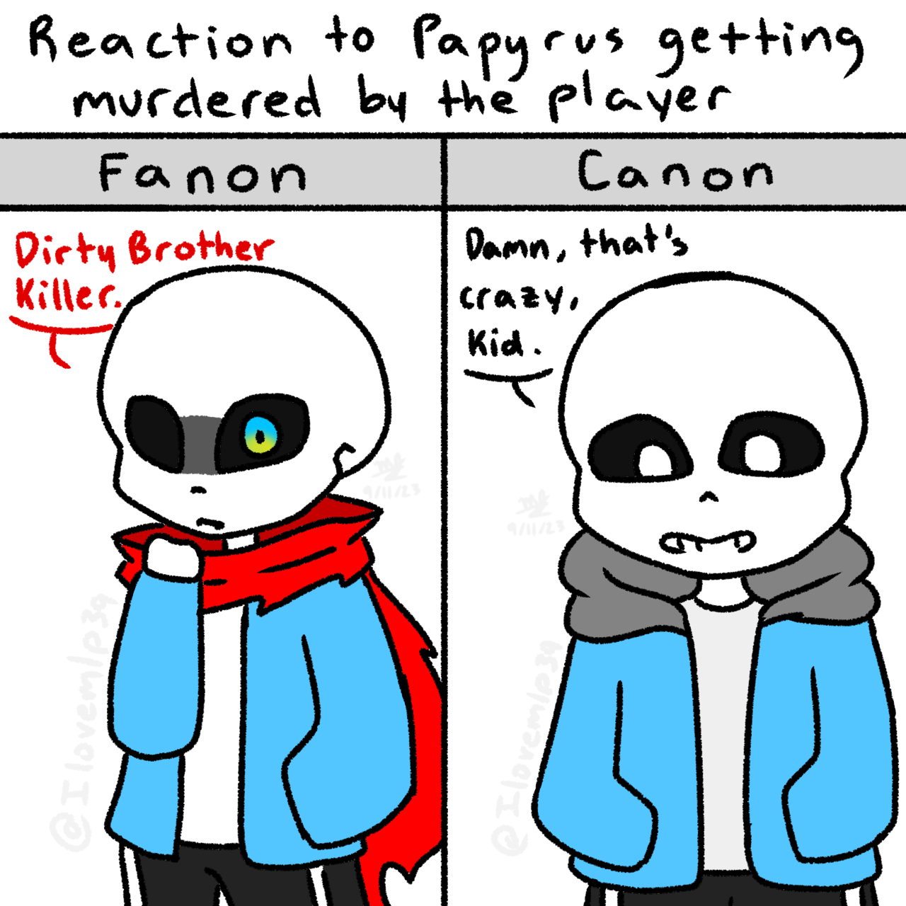 Canon Sans vs Fanon Sans : r/Undertale