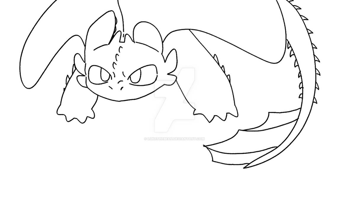 Toothless Lineart By LukeTheBean On DeviantArt