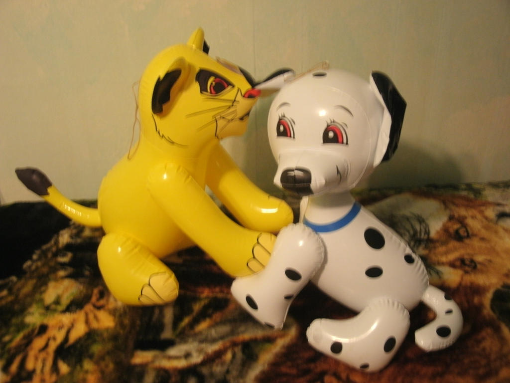 my inflatable simba and dalmatian by breakdown82 on DeviantArt
