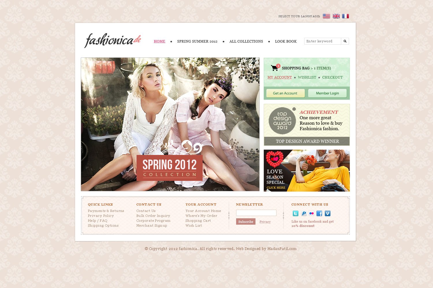 Fashion store - PSD website template design