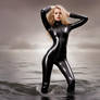 latex chocolate wetsuit girl