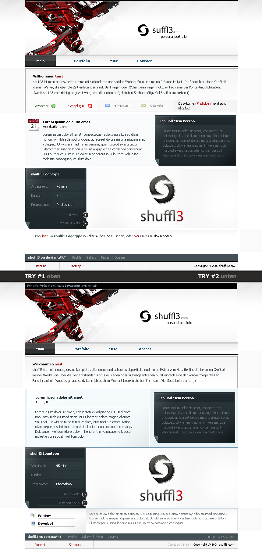 shuffl3 Template try1 and 2