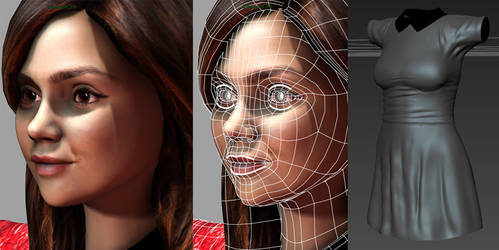 3D Doctor Who Clara WIP