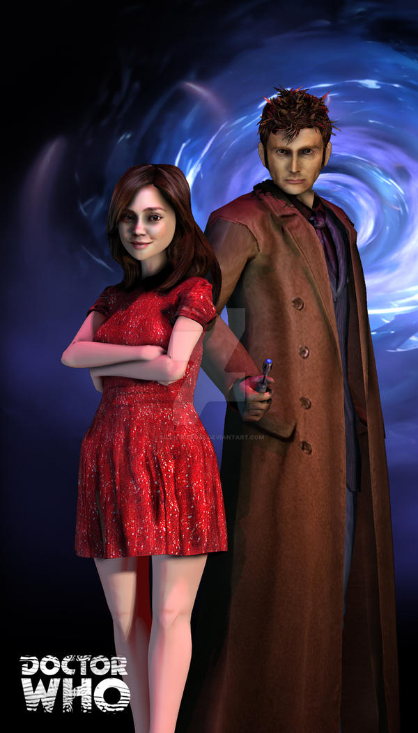 3d Doctor Who Tenth Doctor and Clara