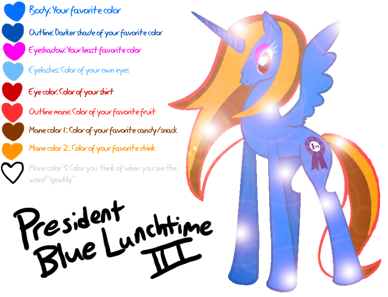 Mary Sue Pony OC Meme - President Blue Lunchtime