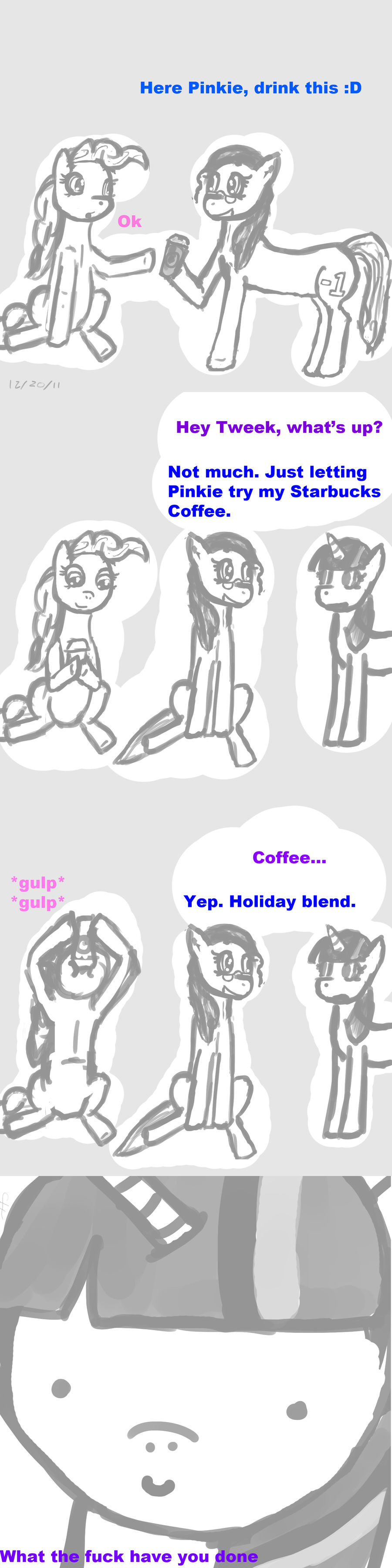 SailorTweek and Pinkie Pie enjoying coffee