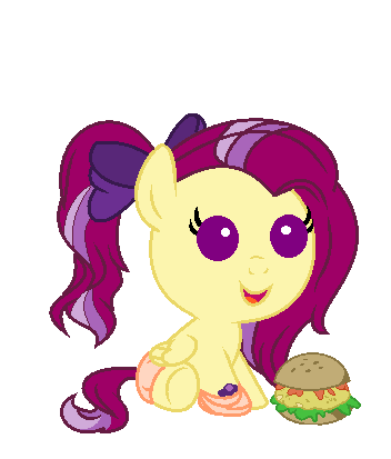 mlp art trade oooo yum a burger