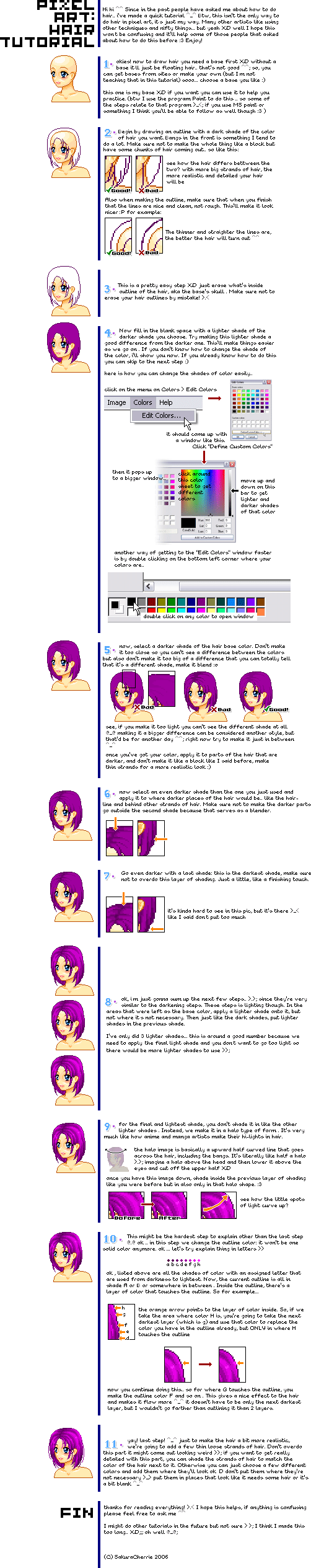 Pixel Art: Hair Tutorial