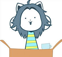 Temmie turns into a yandere freak (GIF)