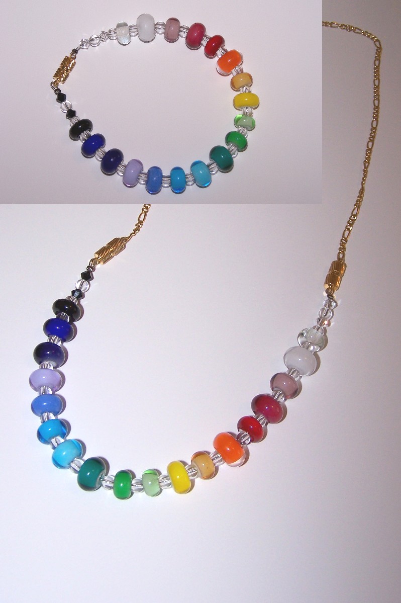 Rainbow bracelet-necklace by jo-the-phoenix