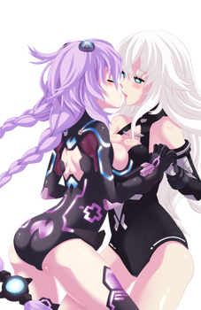 Purple Heart and Black Heart Commission 1 Coloring