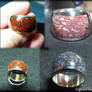 Gem Dinosaur Bone Inlay Rings