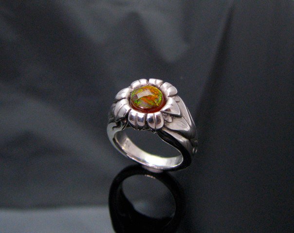 Sunflower Fire Agate Ring