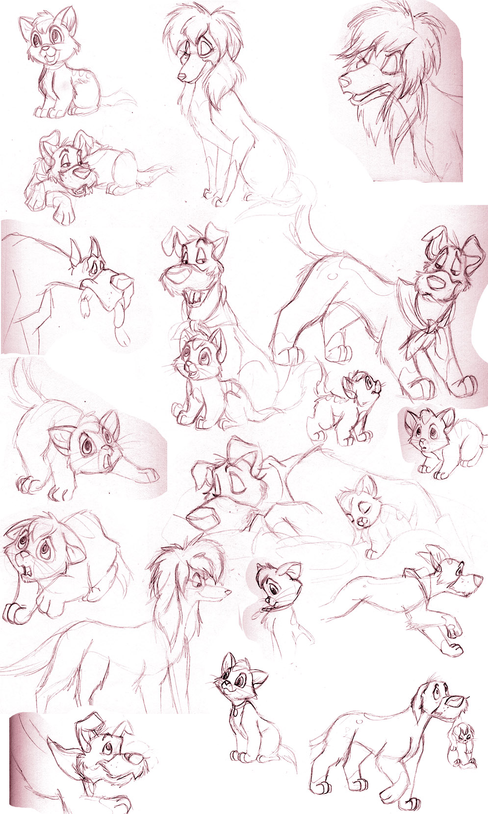 Oliver and Company sketches