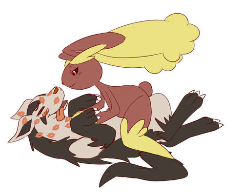 Commission - Lopunny and Mightyena