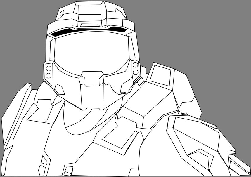 Master Chief Vector Outline by sruphil on DeviantArt