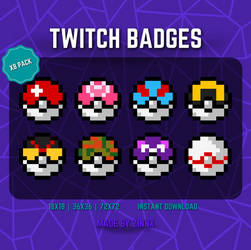 Pokemon PokeBalls | Twitch Subscriber Badges | x8