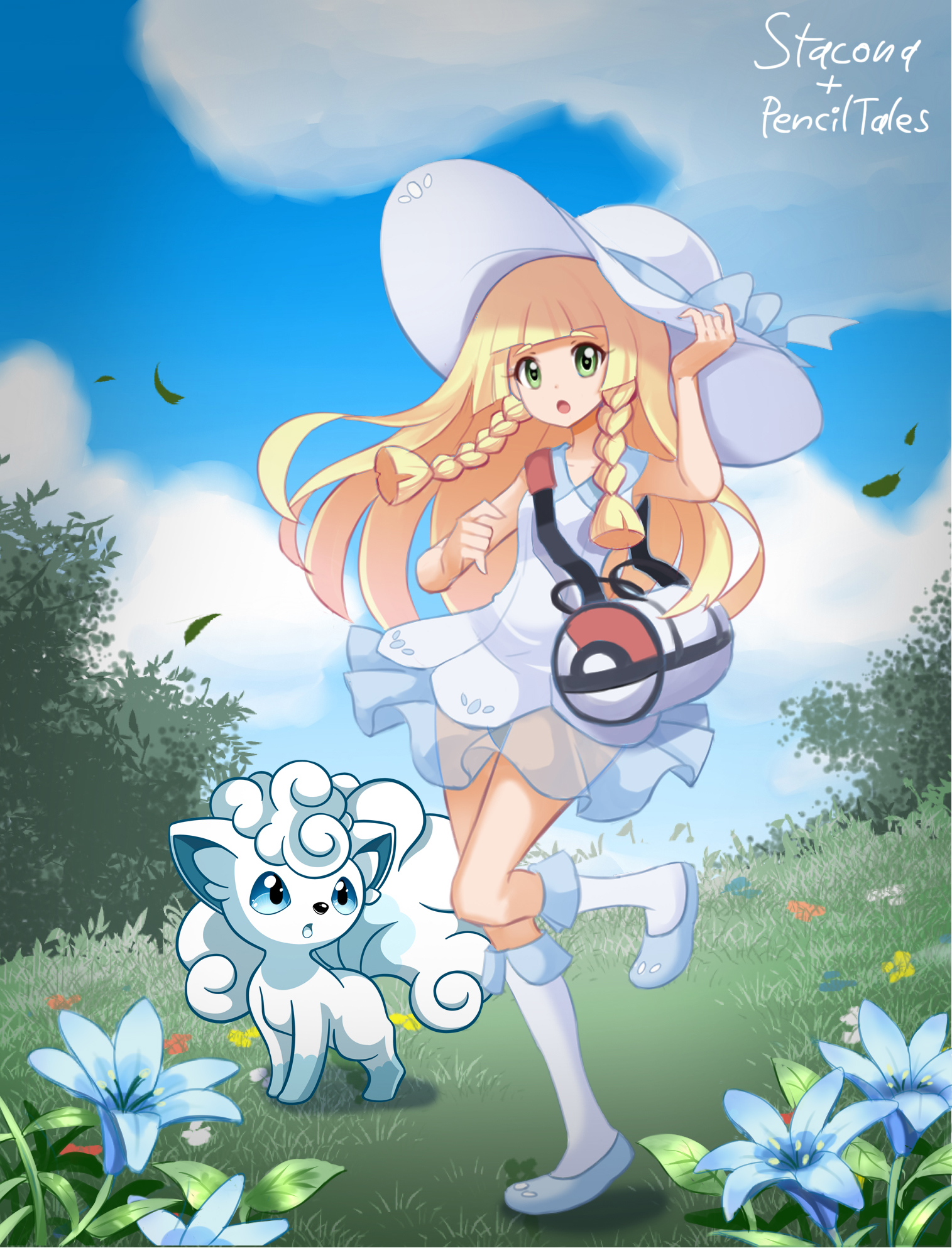 Pokemon Fanart Collab: Lillie and Alola Vulpix by PixiTales on DeviantArt