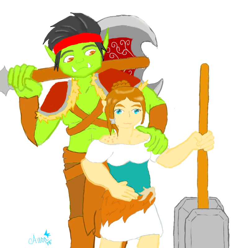 Orc and Dwarf halfling