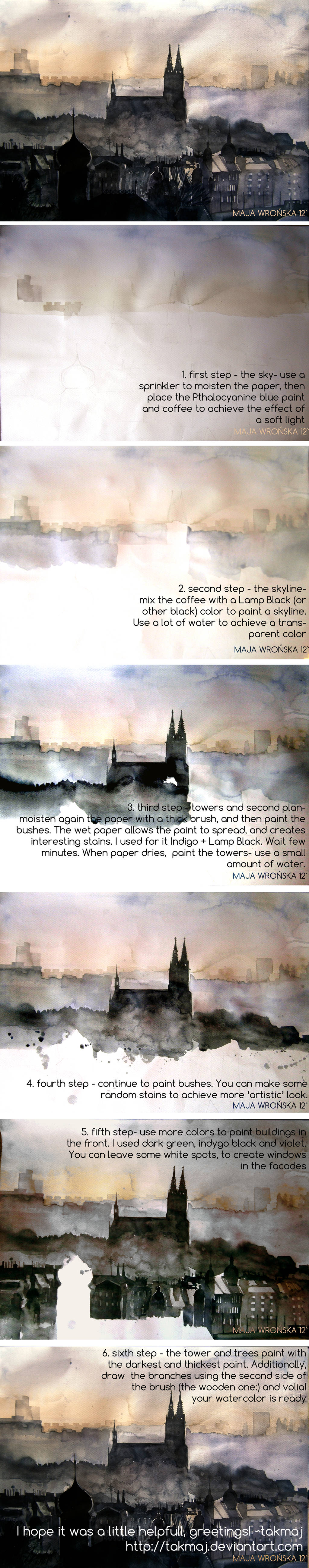 Watercolor tutorial by takmaj