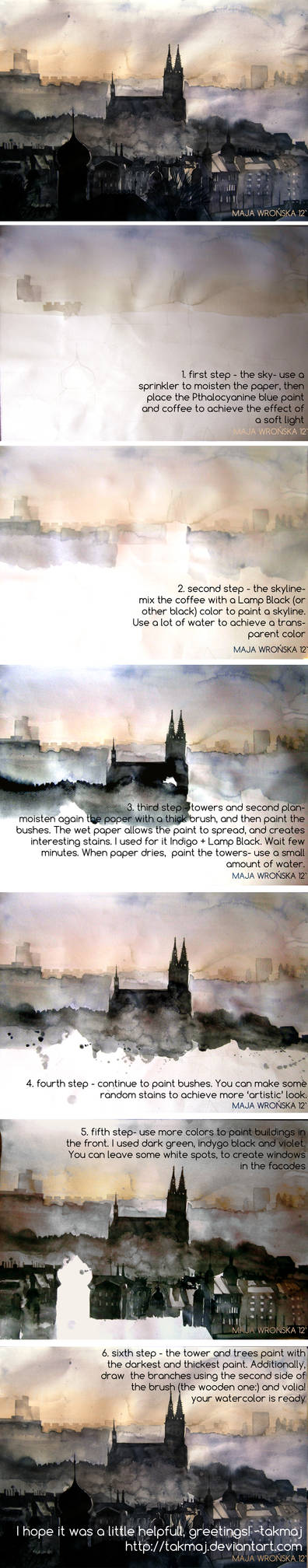 Watercolor tutorial by takmaj