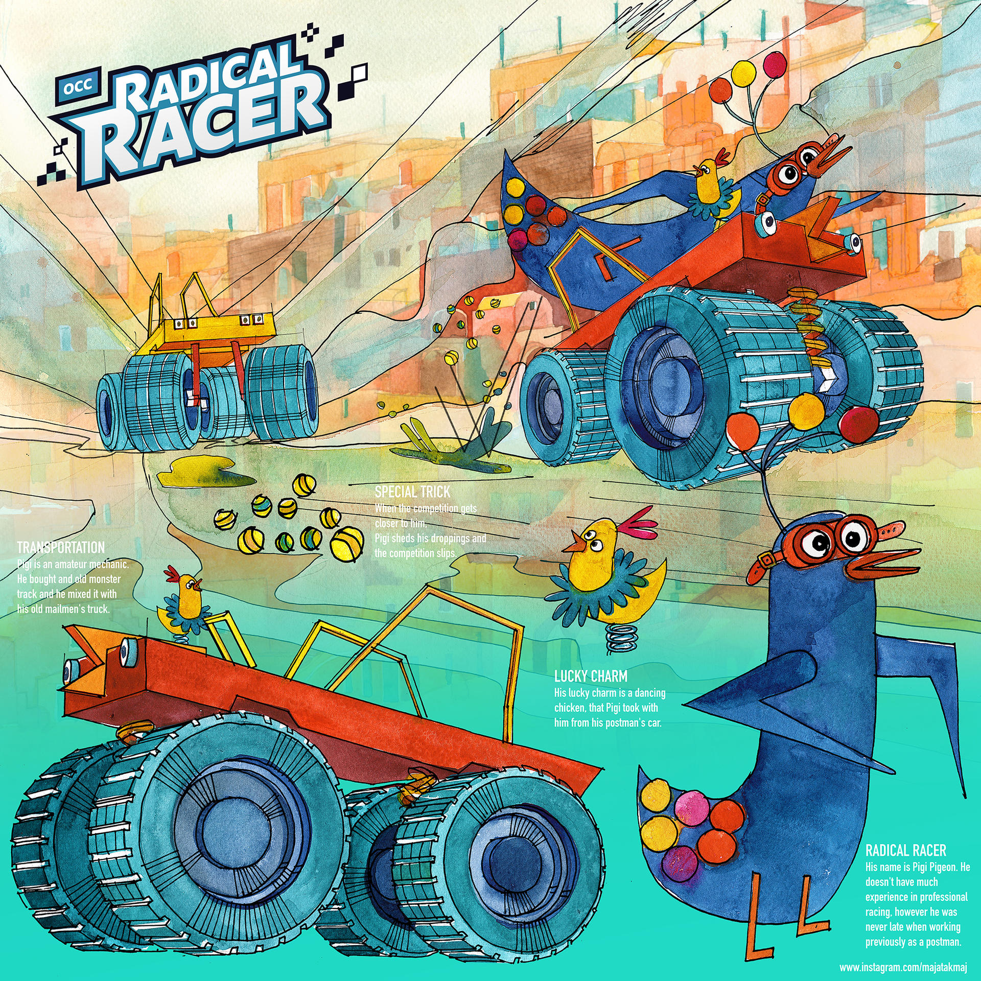 Radical Racer Pigi Pigeon by takmaj on DeviantArt