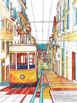Coloring book Southern Europe Cities: Lisbon color