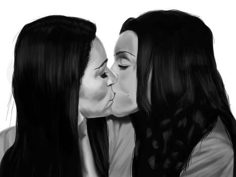 A Kiss (black-and-white)