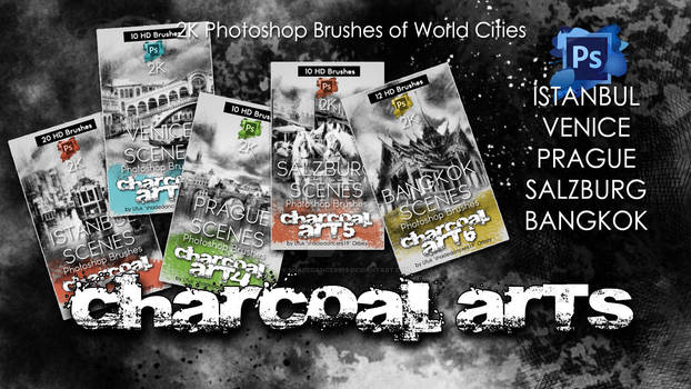 Charcoal Arts Photoshop Brushes of World Cities