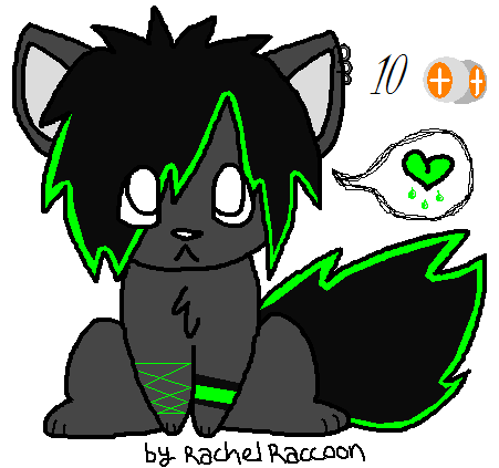 Emo Goth Wolf Pup Adoptable