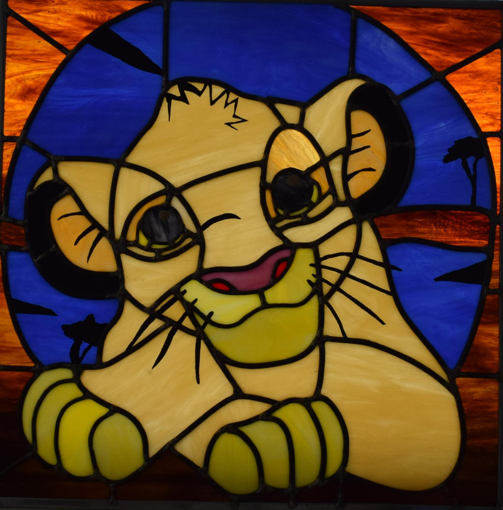 Simba Stained Glass Panel by AutobotWonko on DeviantArt