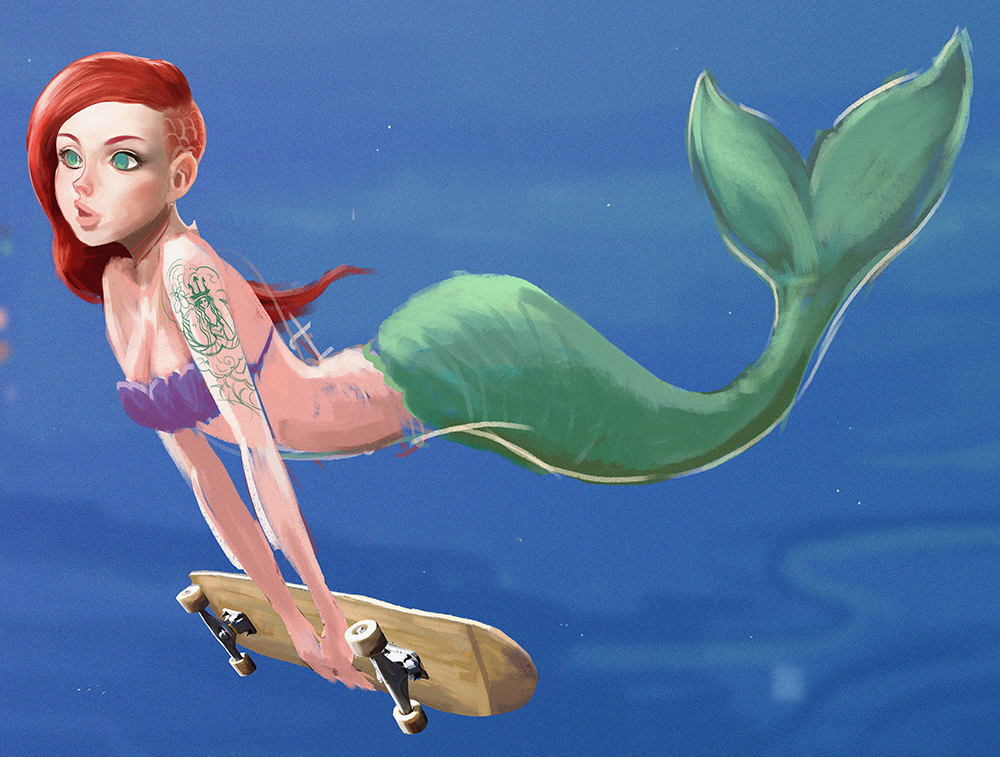 Ariel Skatechick WIP 2