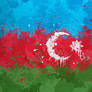 Azerbaijan Flag Wallpaper - Grungy Splatter