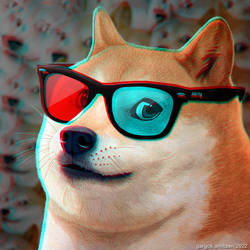 Anaglyph 3D Doge - Minty Doge