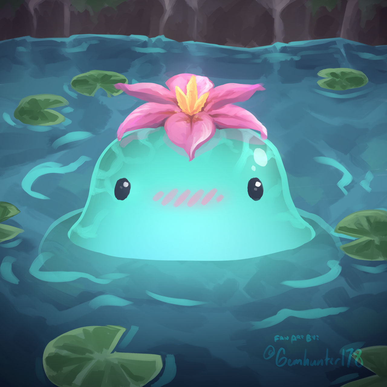'Lilypad' Puddle Slime! by Gemhunter178 on DeviantArt