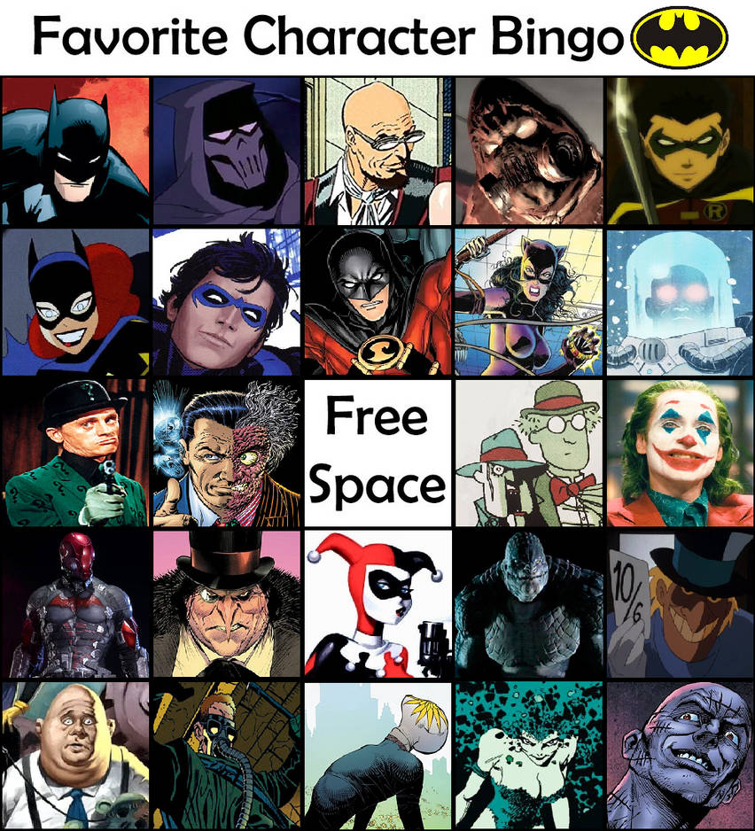 Favorite Batman Character Bingo By ARTZUME On DeviantArt