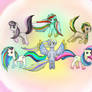 Mane 6 background ponies - rainbow power