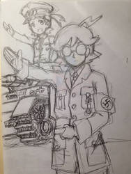 Nazist commander Bonnie and scientist Clemont
