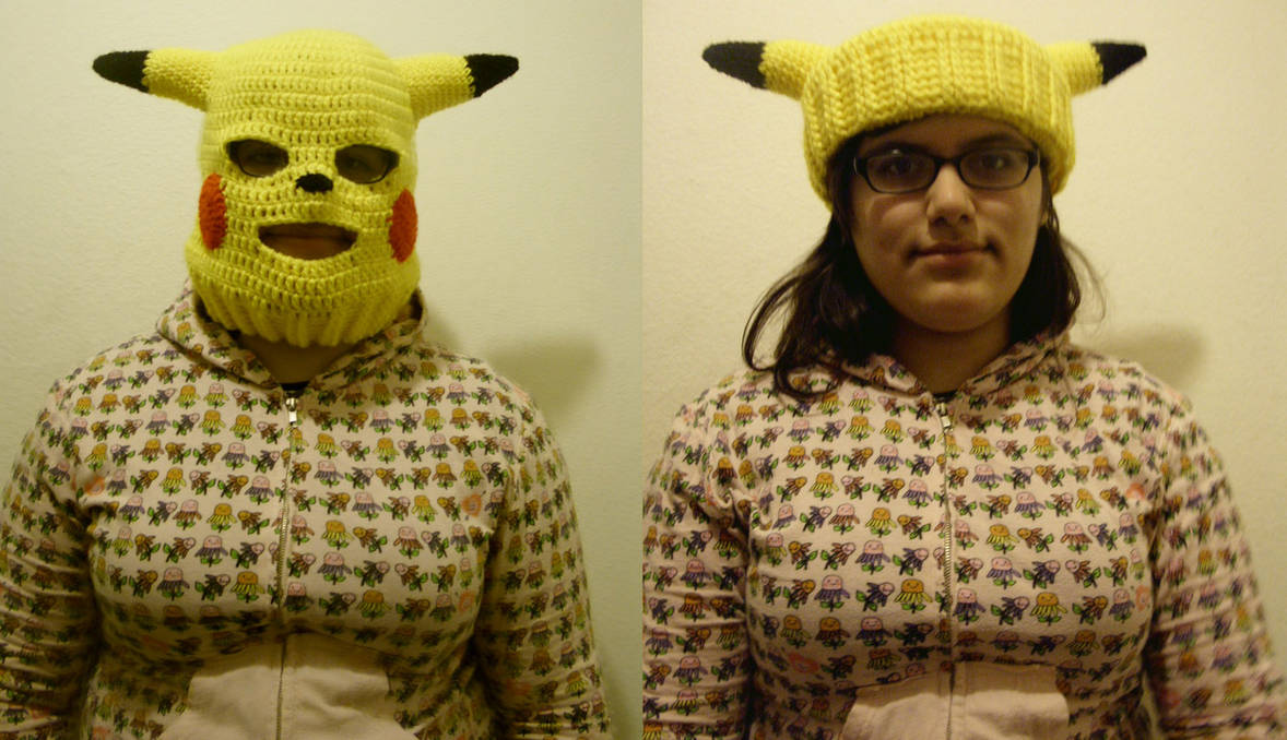 Pikachu convertible ski mask