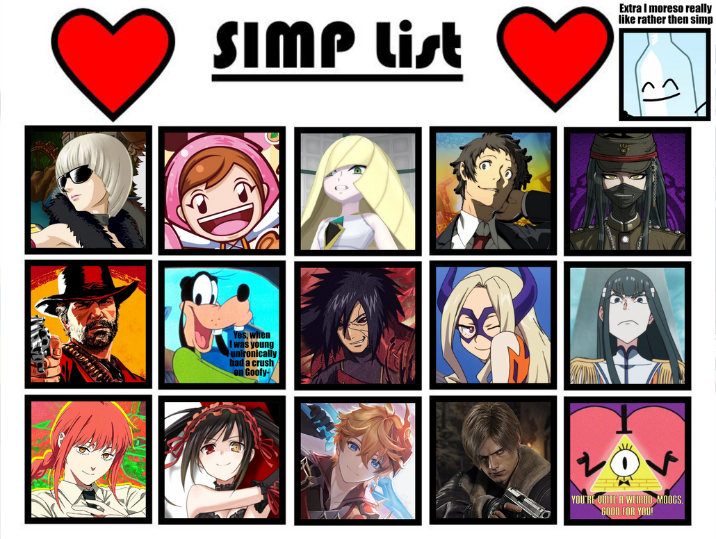 Characters I simp for by MikansimpPyoro on DeviantArt