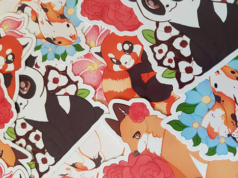 Panda Bear / Fox / Red Panda / Fish Stickers