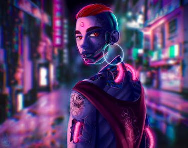 Cyber punk painting 