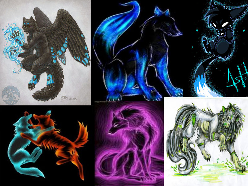 elemental wolves by 01Lone-Wolffy08 on DeviantArt