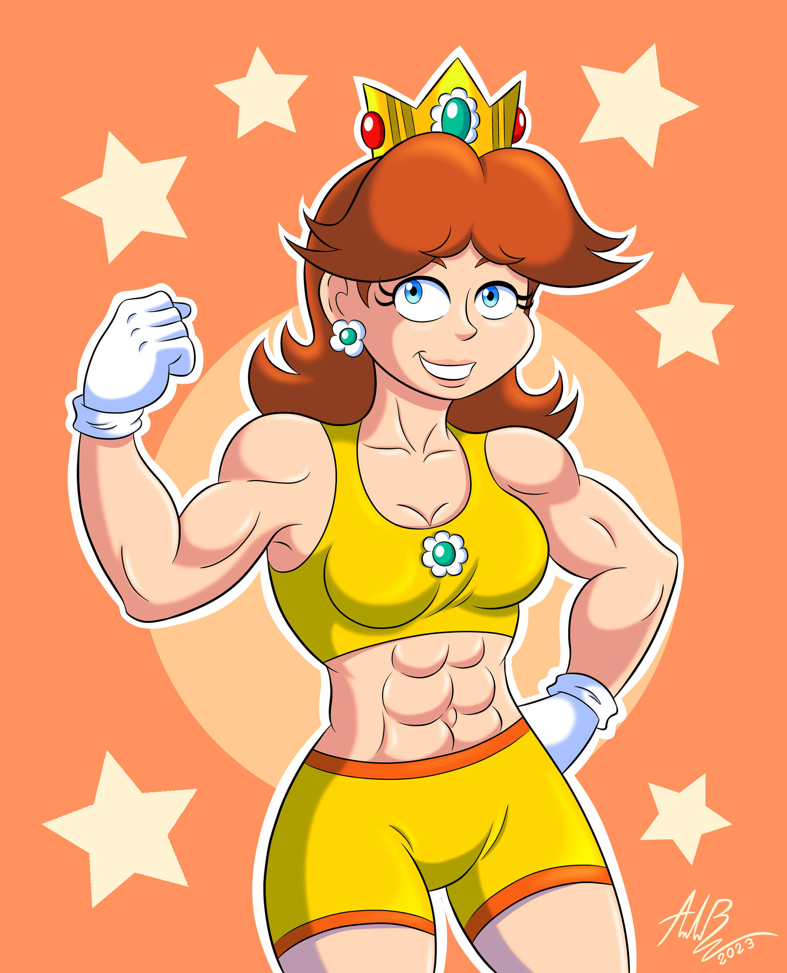 Buff Princess Daisy by CopernicusLQwark on DeviantArt