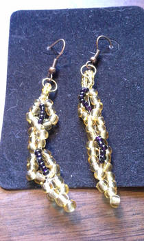 Gold and Black Loop de loop Earrings