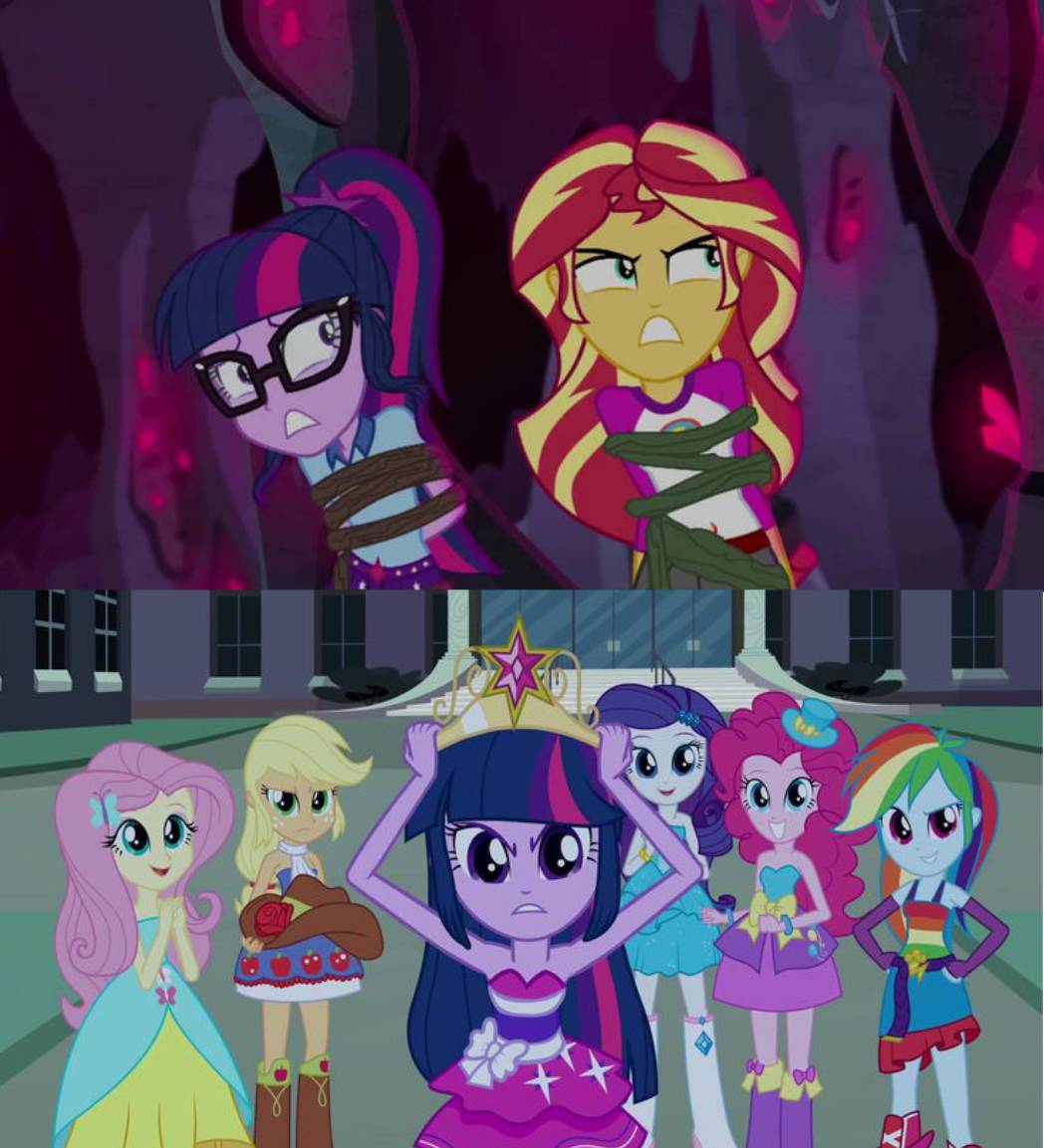 The Humane 6 saves Sunset Shimmer and Sci Twilight by supergreenboi on ...