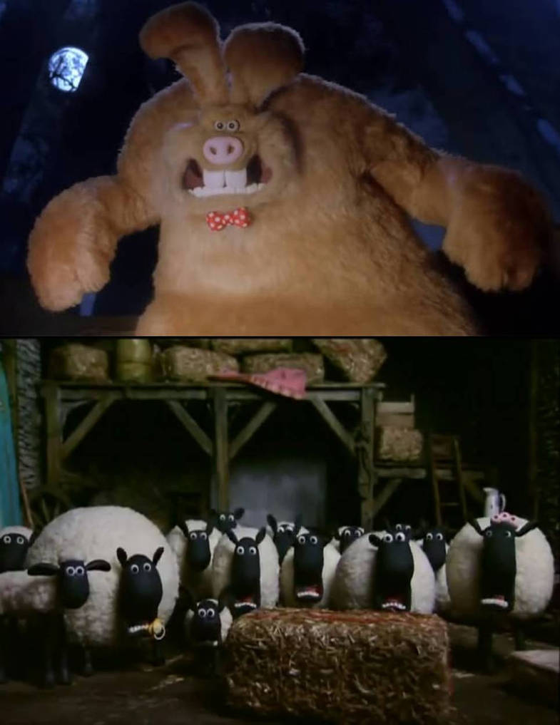 Shaw Vs Were Rabbit Wallace The Were Rabbit scares Shaun and the Sheep by supergreenboi on ...