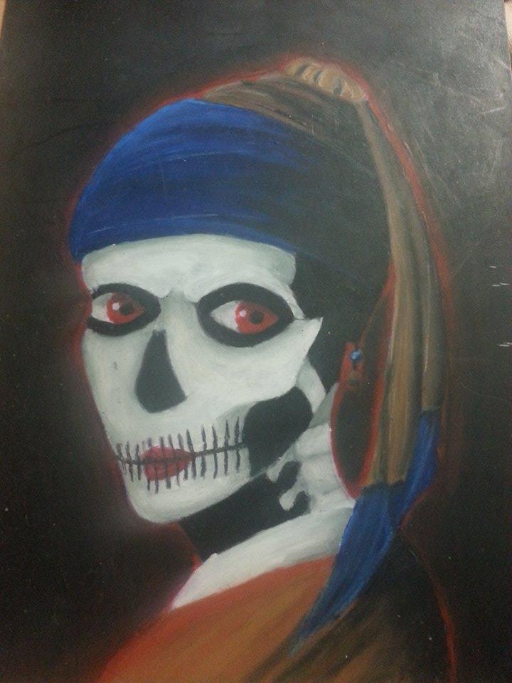 Girl with the skull face