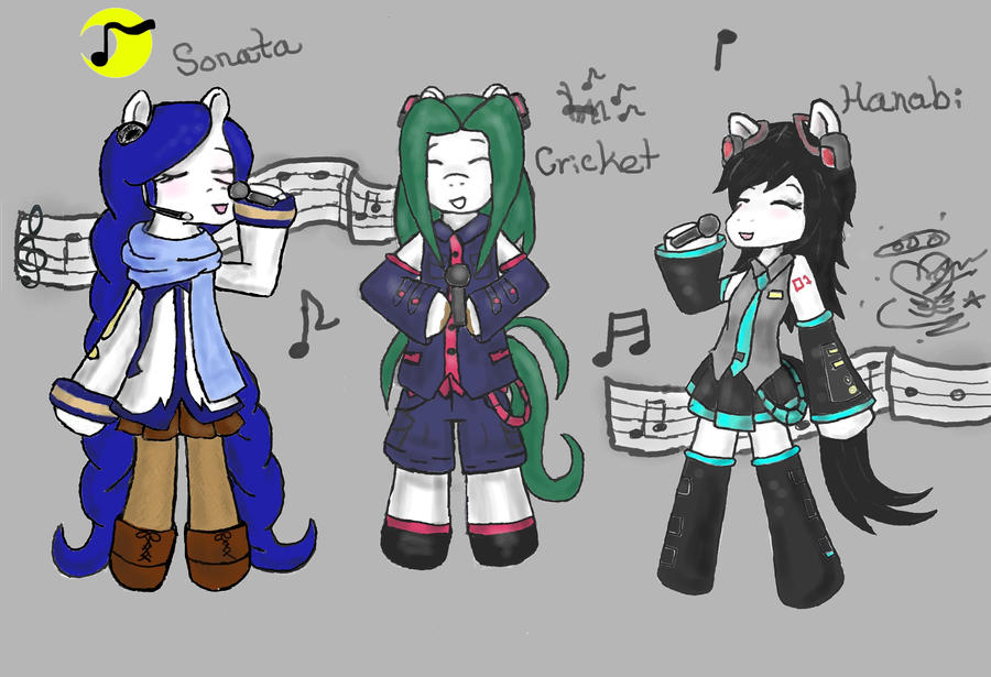 Hanabi and Friends: Vocaloid ponies!!!